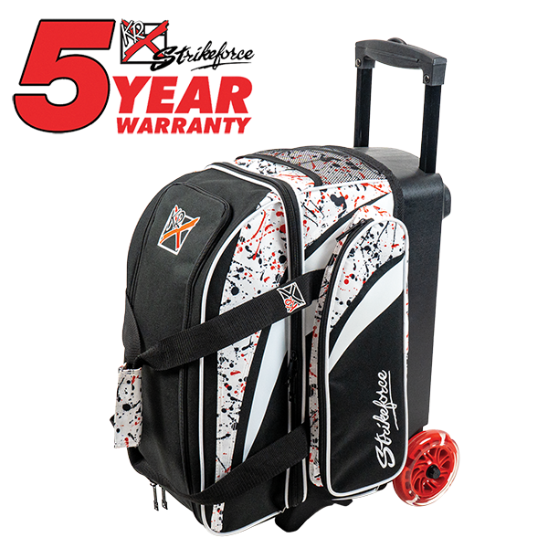 KR Strikeforce Cruiser Double Roller Bowling Bag - White/Black/Red Splash