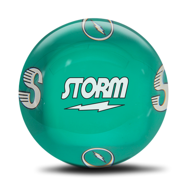 Storm Clear Teal bowling ball – front view