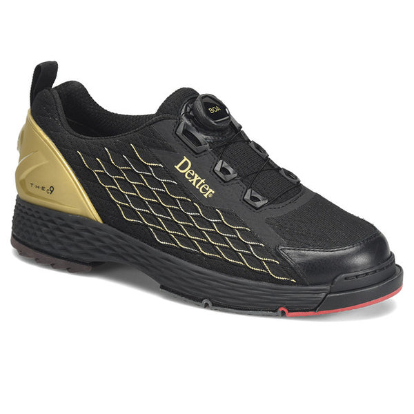Dexter Men's T·H·E C9 Knit BOA Bowling Shoes - Black/Gold