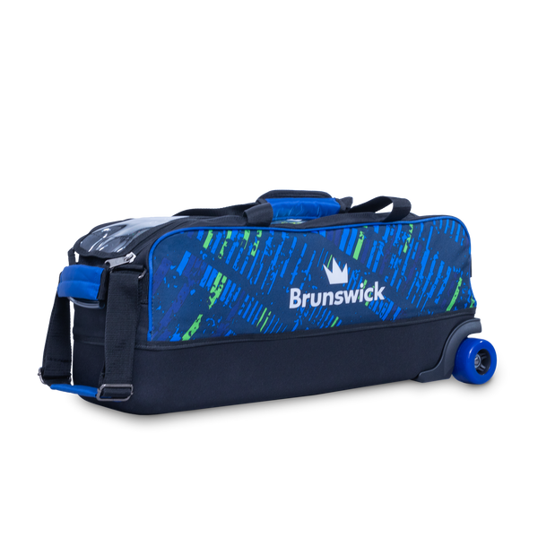 Brunswick Punisher Triple Tote Bowling Bag - Blue/Green - Blue/Green