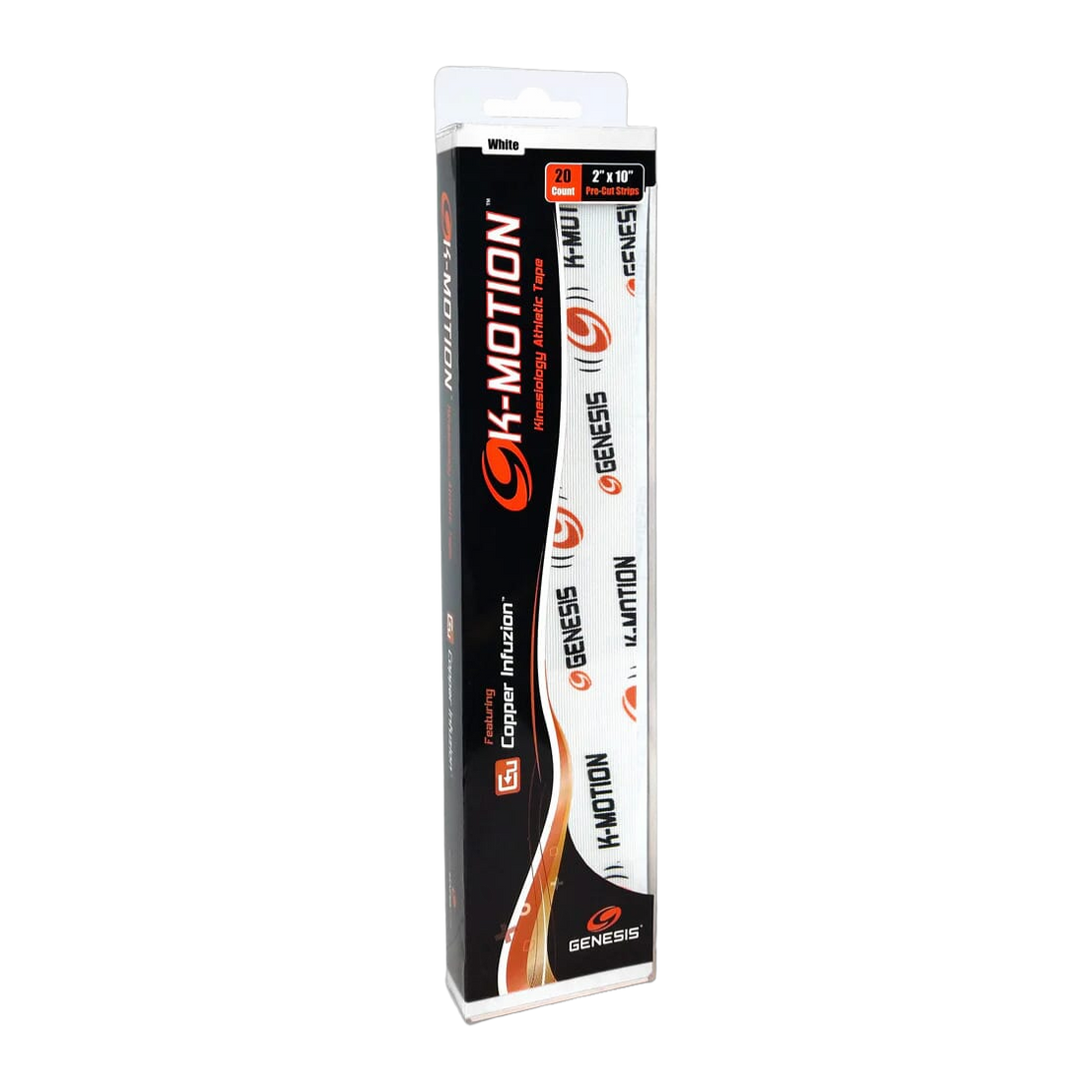 Genesis K-Motion White Pre-Cut 2 Inch Strips (20)