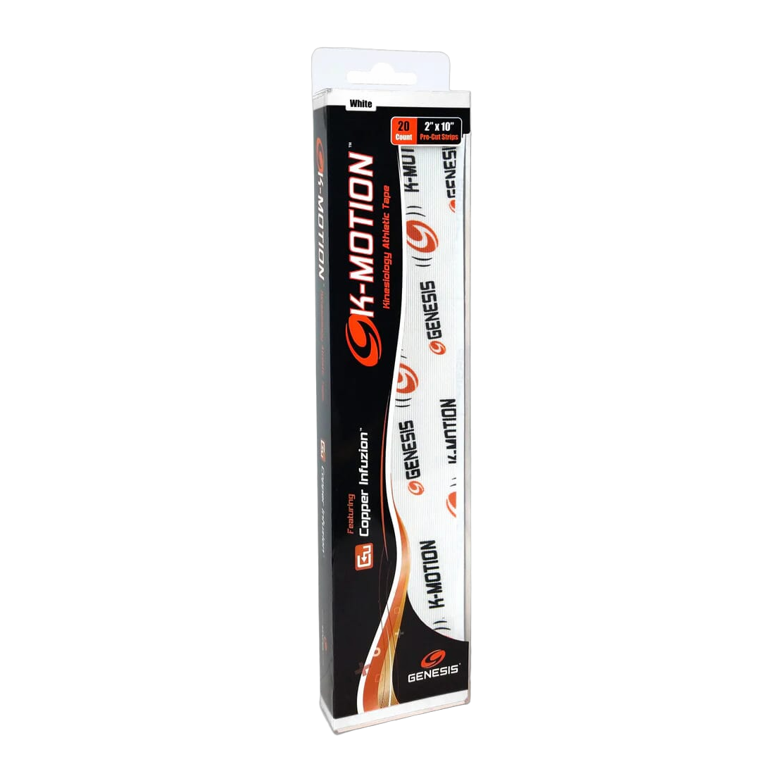Genesis K-Motion White Pre-Cut 2 Inch Strips (20)
