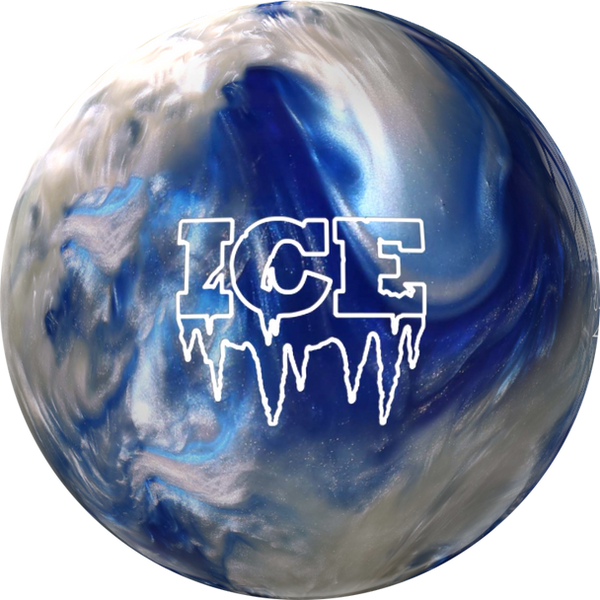 Storm Ice - Ocean Blue/White bowling ball – front view