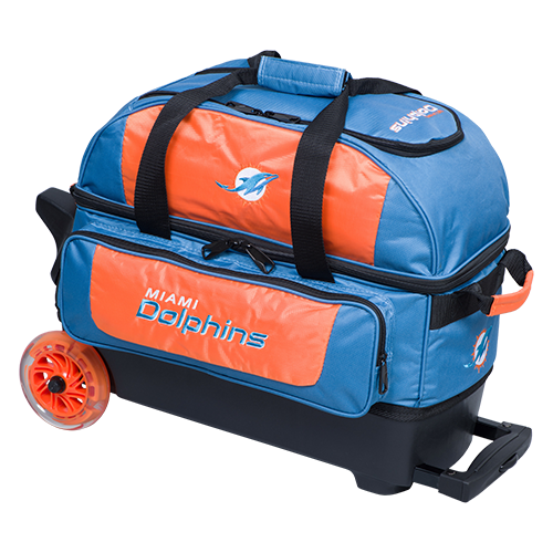 KR Strikeforce NFL Miami Dolphins 2 Ball Roller Bowling Bag