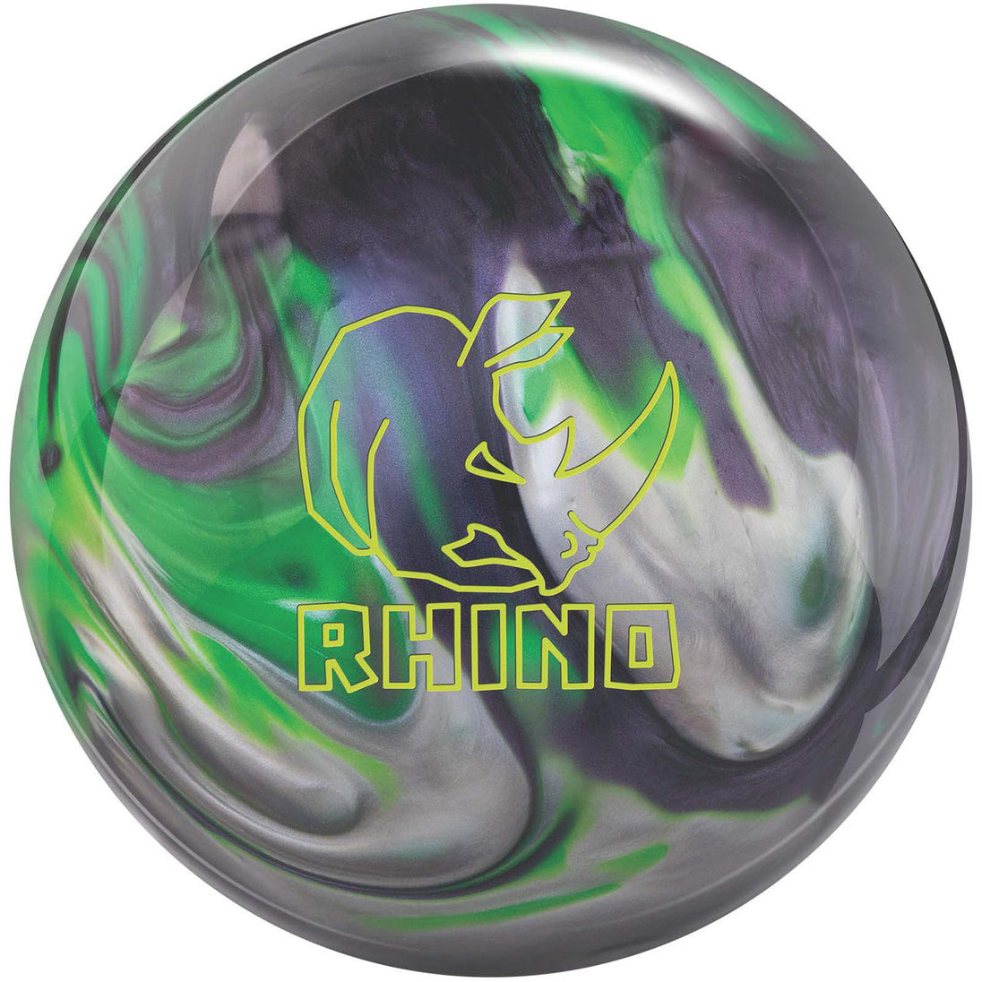 Brunswick Rhino Bowling Ball - Carbon/Lime/Silver