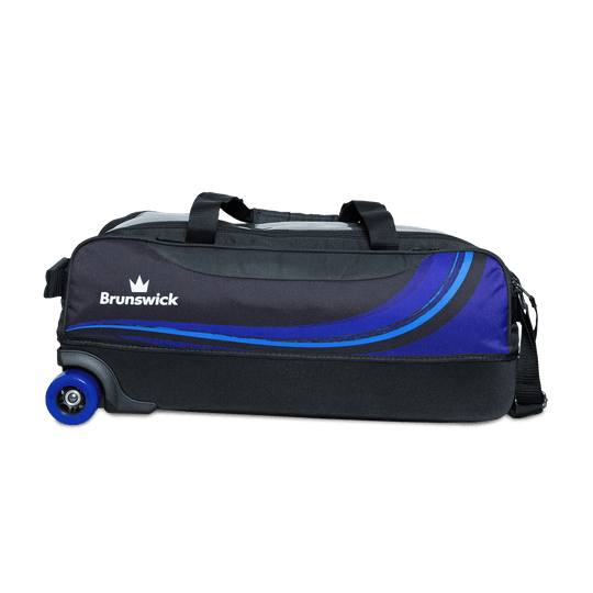 Brunswick Punisher Plus Triple Tote - Black/Blue Bowling Bags