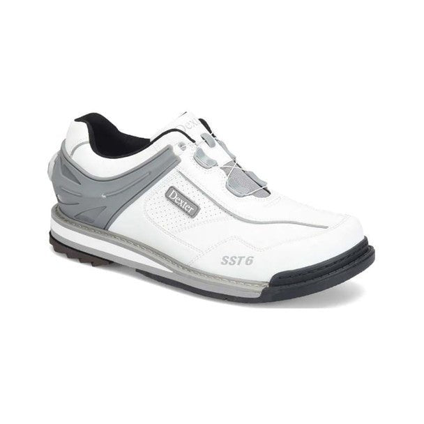 Dexter Men's SST 6 Hybrid BOA Bowling Shoes - White/Grey - Right Hand Bowling Shoes