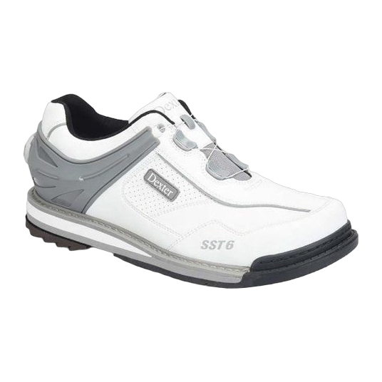 Dexter Men's SST 6 Hybrid BOA Bowling Shoes - White/Grey - Right Hand Bowling Shoes