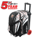 KR Strikeforce Cruiser Double Roller Bowling Bag - White/Black/Red Splash Bowling Bag