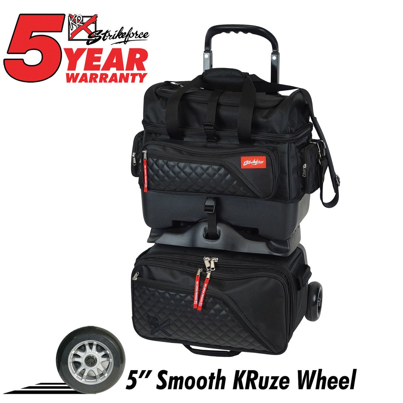 KR Strikeforce Diamond 4 Ball Roller Bowling Bag - Black Bowling Bag