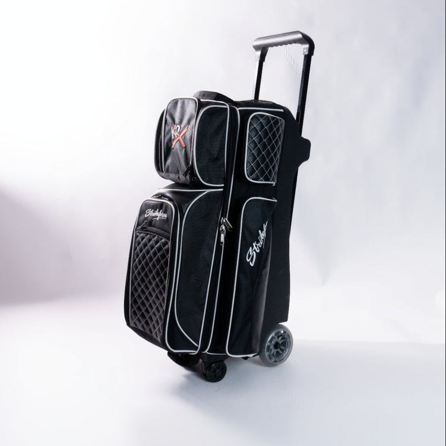 KR Strikeforce Royal Flush 360 Swivel Triple Roller Bowling Bag - black