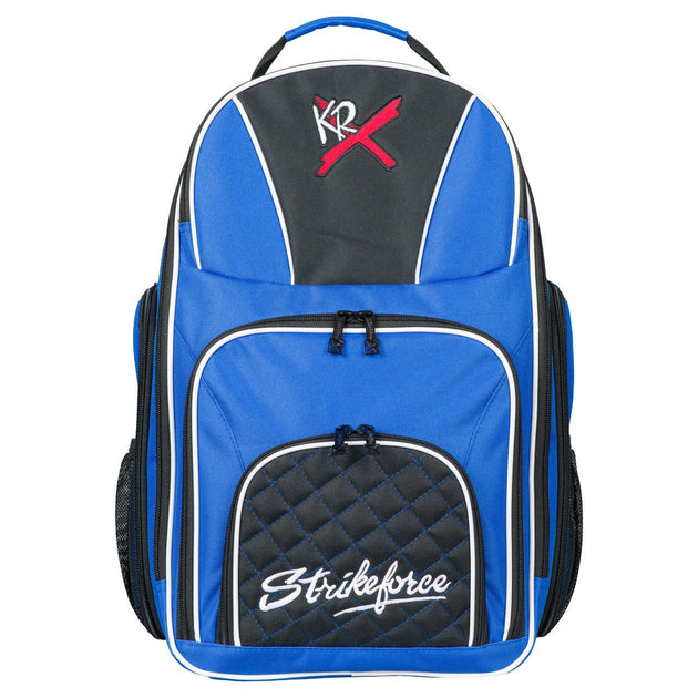KR Strikeforce Royal Flush Backpack Black/Royal Bowling Bag