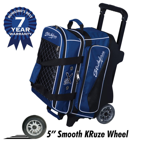 KR Strikeforce Royal Flush Double Roller Bowling Bag - Royal/Black Bowling Bag