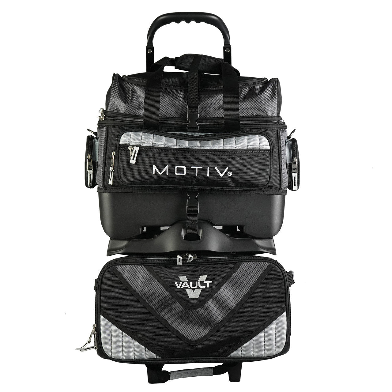 Motiv Vault 4-Ball Roller - Black/Grey Bowling Bags
