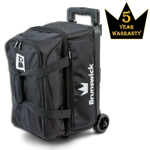 Brunswick Blitz Double Roller Bowling Bag - Black - Black